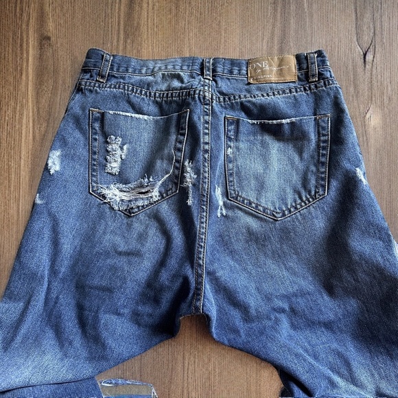 One Teaspoon KINGPINS CROPPED BOYFRIEND JEANS Size 24 - Picture 4 of 9